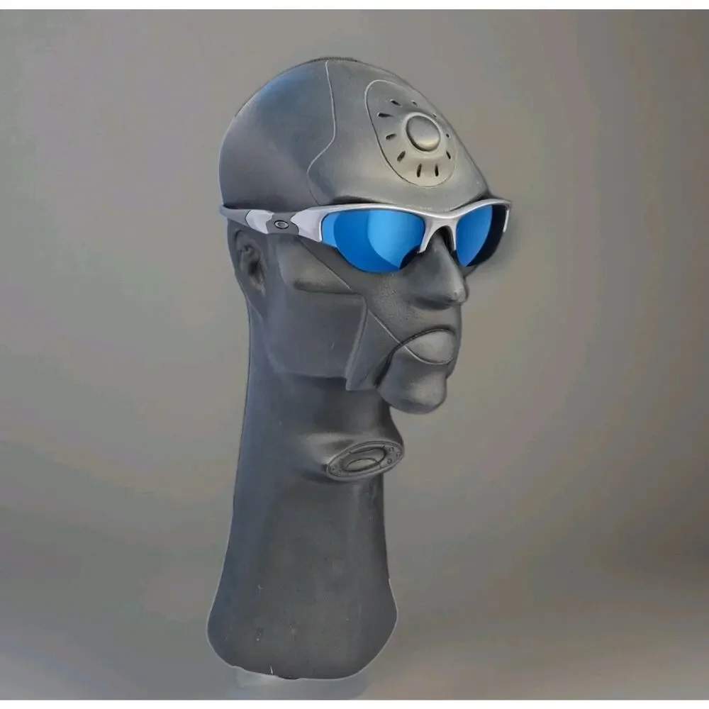 Oakley Vintage FLAK Jacket 2.0 XLJ Sunglasses UV Drk Gry/Blue Polarized Ice Lens
